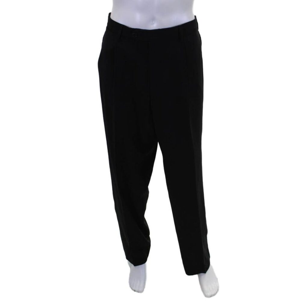 Cerruti 1881 Mens Zip Button Straight Loose Leg Dress Pants Black Size EUR 50
